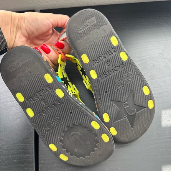MINI MELISSA x FABULA spaceship solar system PING PONG rubber SANDALS size 4 - Picture 8 of 10